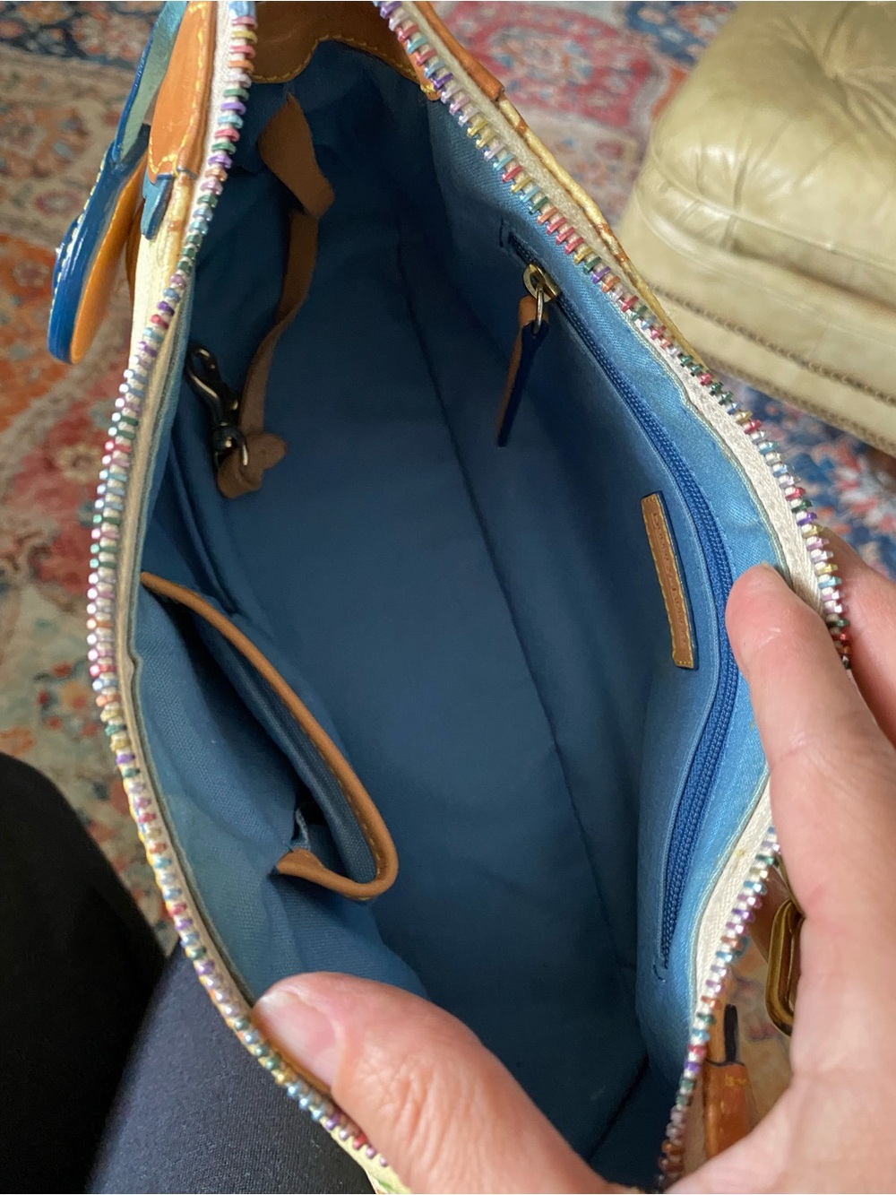 Vintage Dooney & Bourke Mini Handbag USA Pink Heart Rainbow - Picture 15 of 16